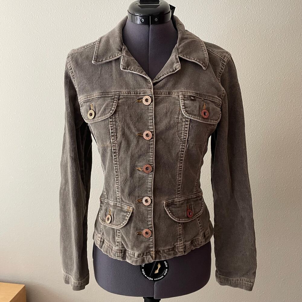 Y2K vintage 2000s brown corduroy blazer jacket downtown girl | size S